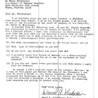 letter to Dr. Lickstein